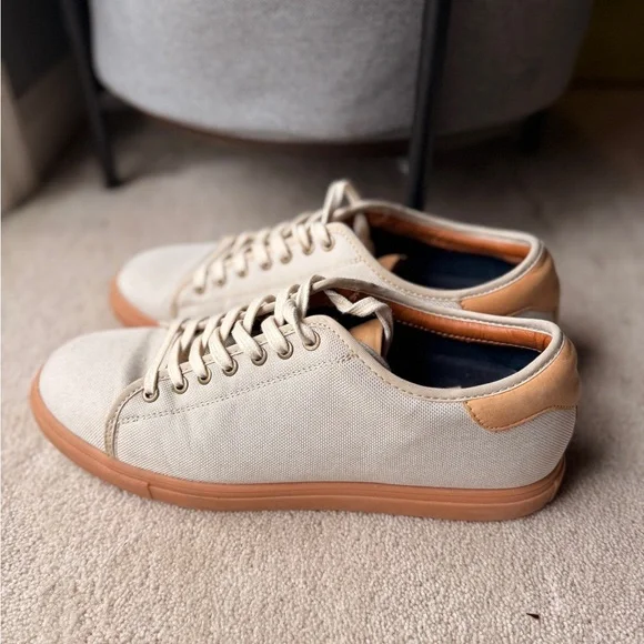 Portland Leather - Patina Canvas & Leather Low Top Sneakers 9.5 Tan & Brown - Picture 3 of 7